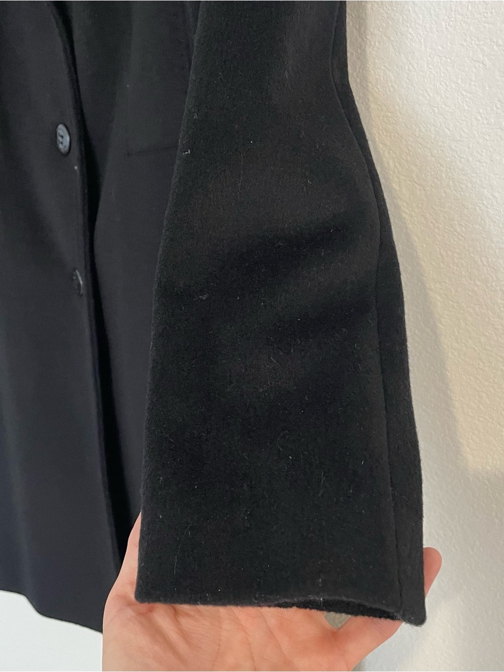 Calvin Klein Black Single-Breasted Wool Trench Coat - Picture 6 of 16